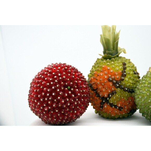 Lot of 6 Vintage Push-Pin Sequined Beaded Fruit‎ - Picture 4 of 7